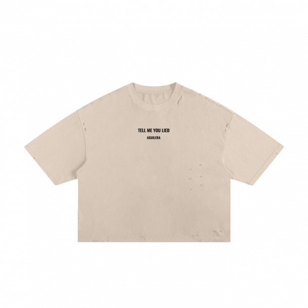 TELL ME YOU LIED CLASSIC FRAYED BOXY TEE